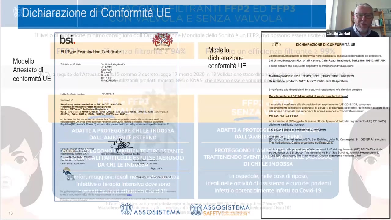 Dichiarazione di Conformité UE

Modello
Attestato di
conformité UE

b o
Sl.
EU Type Examination Certi?cate

ms .-\ ‘.9 (nth mu 3M Un-11:1 Kngdot-1 F:
1% Centre
Can Ema

B-rxkndl

R612 am
Unttd xmqaan

nacx cemuzr \..w:-.- CE 682245

lnaesoanal:

lmpiabty wwuahn Alana b Ill l49:lo01oA1:2009

?lthy Ml I-uh» proud nds?ouddu

Models: 30!‘ Ann‘ Daniella Idokabn

93100 und vcruoo 00100. 93:20. ouoo, 93220 no vu-ion 0939. III». 91:19 and varies
$9339, w?o, 1861., 1063., 11750, l87JV¢ and unit.

mvrb§amxBSlarradakReruax1}ypeEwNuu!Iau&IuunuBcmQuuInrnu1hv:
RagA&m(EU)ZoxN425dve[uo9an?navutuuCmrUrdaqmRnawhumD«!q.nwul
h%|(FO£)NIuV(|1nahl)munnsIIerchvI£m&Iwljx&-hull

Fwl?mw?d? Ii
E9. hI!n&4cRr9.&-‘I
(IXEXUZXIIVJ: Q31

Rev-as lkdlm 600-. 51036
liil??z aowum
lib: 20194007

Ti

13: RS910-07
bwsihl: 2034102

/,-xi nu: xda
“Q5; rnenng excellence a ram

 

L. m. x..u.-.~a-..-...- —. ~ . ._ , .- 9 .. . .—-- >1‘

 ASSOS|STEMA

Modello
dichiarazione
conformité UE

 ASSOS|STEMA
Q 4 

Claudio Galbiati

(D mcuwuznoue on com=oRMrrA us

La prcsente D-chnaraz-one an oonlormtu none riasoau su esd-.5.-4: re-svonxnz:-Lu cc.-I pro-autzon:
3H United Kingdom PLC 0! 3!! Contra. Cain Road. Bnctmll. Berkshire. RG12 BHT. UK

I qualc dwdnzra cm I scvguente dzspostrvo o: prozcznoruc-nav-du.ic1OPI)

Modello prodouo: 9310». 93120. 93204. 93220. 93300 and 9332»
Dcscrlziono prodono: :5!" Ann" Particulate Respirator:

e conlorme alk: dvsposxz-on: dc: sequenh rego-‘amenb c o <1-rettwc europec

lDPld ldl lndlvld I

u modeno e oonforme ale drspos:z:omdeIregoLwnen1o(UE)2018'425 compreso
raderroirnenlo an requsm essenzxall on salute e ch sncurezza apohcabuh. Ccfxnxlu nell a?a? I. 0
alla ncfma nazsonalc chc reoeposcc Ia norma emopea armoruzzala numcfo

EN 149:2M10A‘| 22009

c<1euden0ooalDPIog9cttodIesarneUEde|bpo(modutoBoeI re9oUnonb(I.E)201U425)
dabndouuhmtomlmro:

CE 882245 (DI) G omtsslonI:07I10R019]

unesat
88|Gtu.Ip.‘hveNeIherbnos8.V.SayBtl&Ig.JoMIl. KeynespIah9.1N6EPAnIsIeI?m.
‘l’heNe:hutands.Codce<x§anB:mnouaat:2797

eddsczggryuonlaprooedumdr?mrcndvnoauoDourcgozarncnb(l.IE)20I6l425ao1IoIn

sovvegfnn on. B8! Group. The Ncmothr-as a.v. say B\.:5dxng‘ John I. Keyneapbn 9.
10¢ Amsterdam. The Netherlands Codiae otgardsno nomzcnb 2797